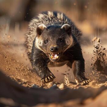 honey badger in the forest wildlife photo