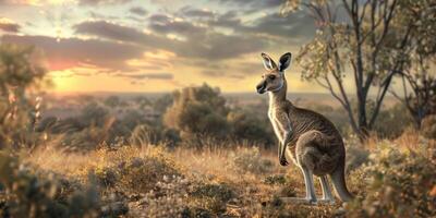 kangaroo in the forest photo