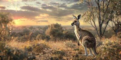 kangaroo in the forest photo