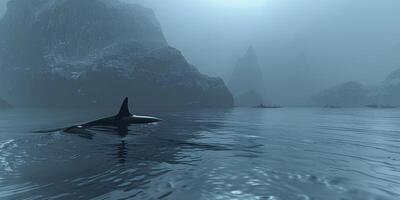 killer whales in the ocean photo