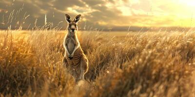 kangaroo in the forest photo