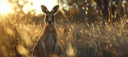 kangaroo in the forest photo