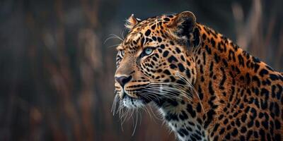 leopard on blurred background wildlife photo