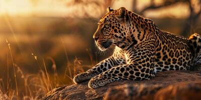 leopard on blurred background wildlife photo