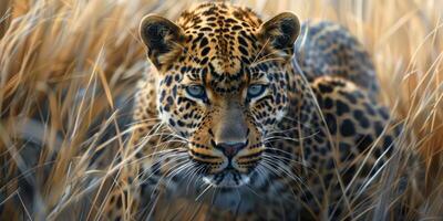 leopard on blurred background wildlife photo