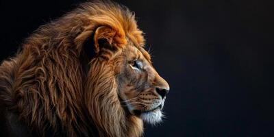 Lion on blurred background wild nature photo