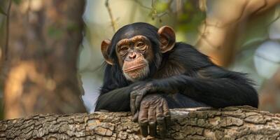 monkey in nature on a blurred background photo