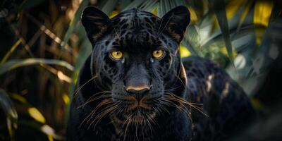 panther on blurred background wildlife photo