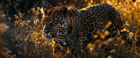 panther on blurred background wildlife photo