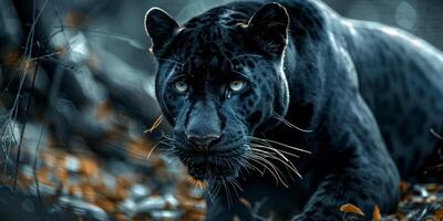 panther on blurred background wildlife photo