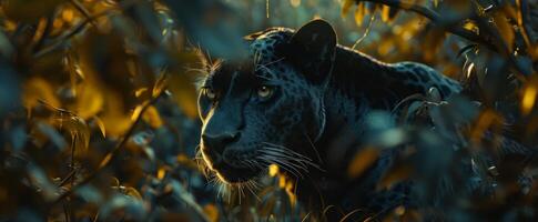 panther on blurred background wildlife photo