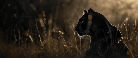 panther on blurred background wildlife photo