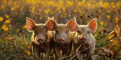 pigs in a pigsty on a farm photo