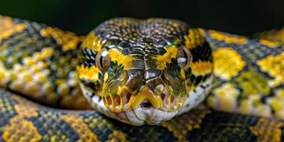 python on blurred background wild nature photo