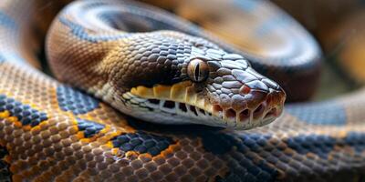 python on blurred background wild nature photo