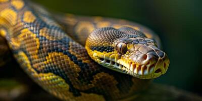 python on blurred background wild nature photo