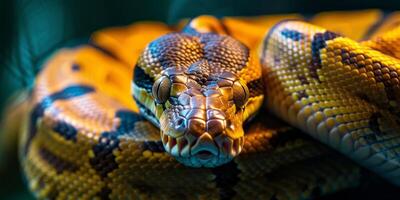 python on blurred background wild nature photo