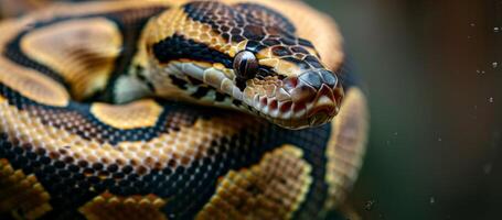 python on blurred background wild nature photo