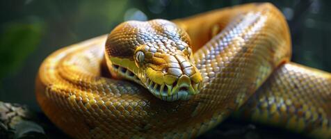 python on blurred background wild nature photo