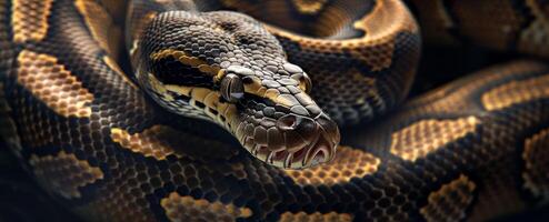 python on blurred background wild nature photo