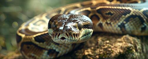 python on blurred background wild nature photo