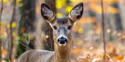 roe deer on blurred background wildlife photo