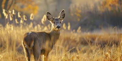 roe deer on blurred background wildlife photo