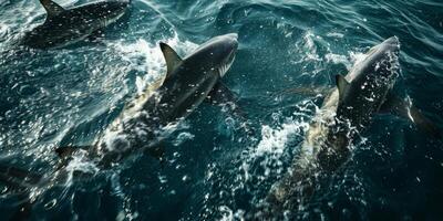 tiburón en el Oceano en el mar foto