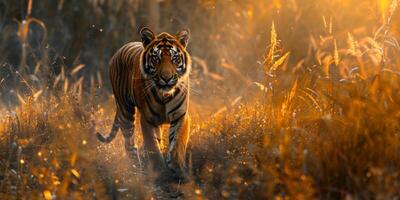 tiger on blurred background wildlife photo