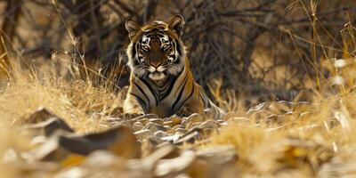 Tigre en borroso antecedentes fauna silvestre foto