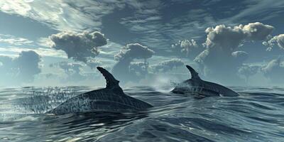 whales in the ocean wildlife photo