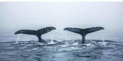 whales in the ocean wildlife photo