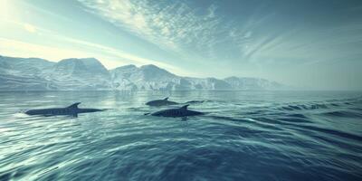 whales in the ocean wildlife photo