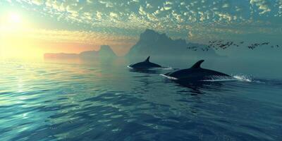 whales in the ocean wildlife photo