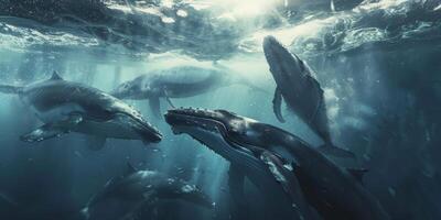 whales in the ocean wildlife photo