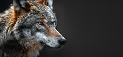 lobo en el bosque en el salvaje foto