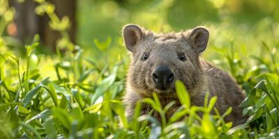 wombat in the forest wildlife photo