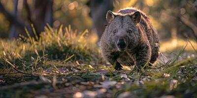 wombat in the forest wildlife photo
