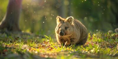 wombat in the forest wildlife photo