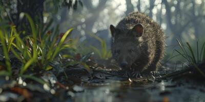 wombat en el bosque fauna silvestre foto