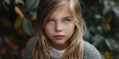 child girl in a knitted sweater photo