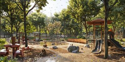 empty summer playground photo