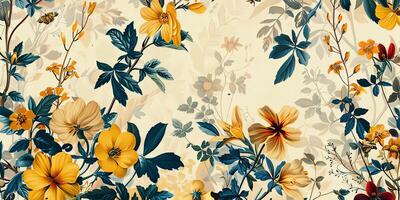 Abstract Botanical Florals background pattern photo