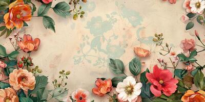 Abstract Botanical Florals background pattern photo