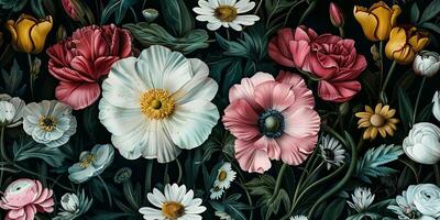 Abstract Botanical Florals background pattern photo