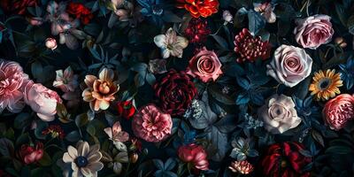 Abstract Botanical Florals background pattern photo