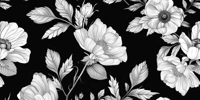 Abstract Botanical Florals background pattern photo