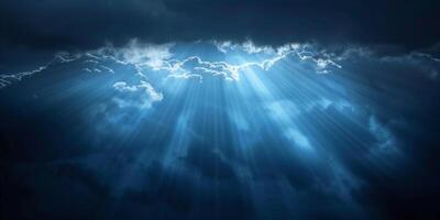 bright rays of light break through the clouds photo