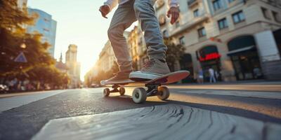 skater on a skateboard close-up photo