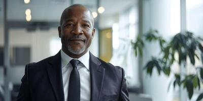 business portrait of an African American man in the office photo